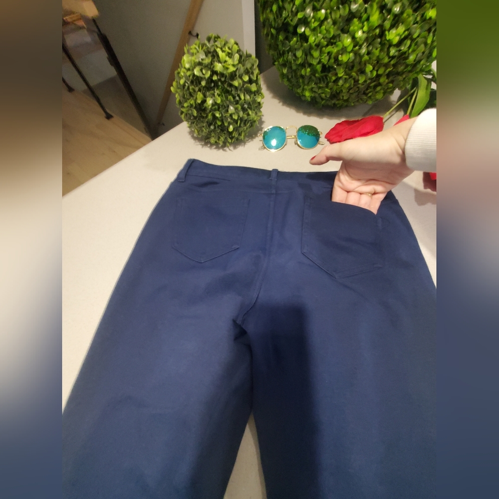 STREETWEAR SOCIETY Beau jegging long bleu foncé, poches latérales et arrières - Picture 6 of 7